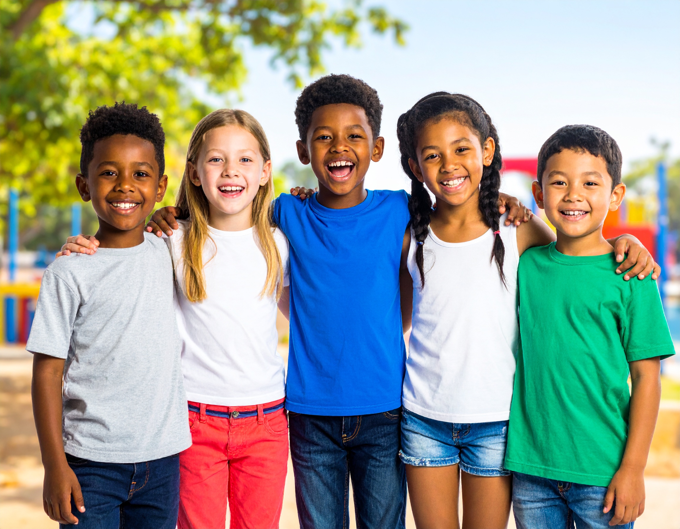 Group of smiling children representing trusted pediatric dental care in Weatherford, TX